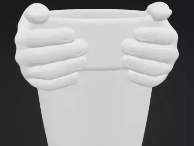 Hand Vase 3D Model Decorative Sculpture Free 3D print model