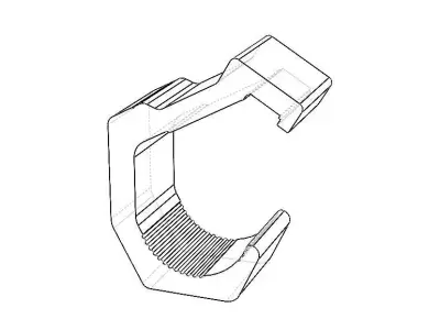Aluminum Extruded Pipe Holder Low-poly 3D model