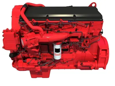 Red Truck Engine 3D Model 3D model