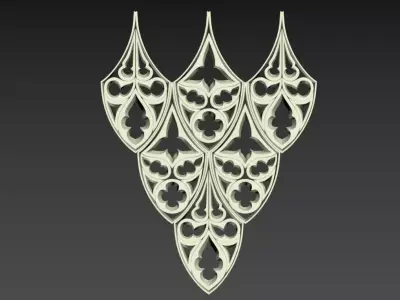 Seamless Gothic pattern 31 Low-poly 3D model