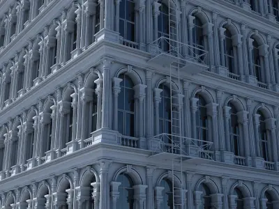 Commercial Building Facade 16 3D model