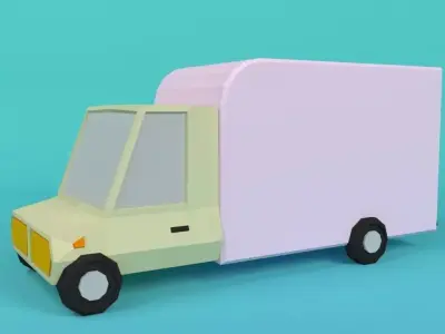 Low-poly wagon ice cream truck Free low-poly 3D model