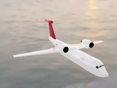 An-74 Style Twin-Engine Cargo - Custom Soviet Jet Low-poly 3D model