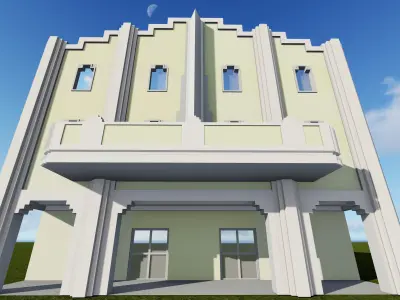 Arenal Movie Theatre Havana Cuba Low-poly 3D model