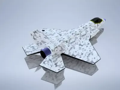 Fighter Jet with digital camo Free 3D model