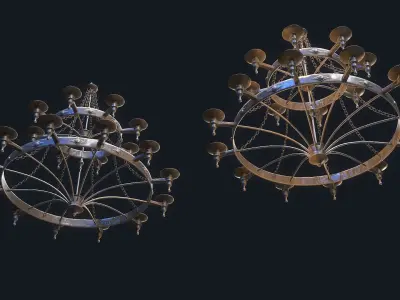 Medieval Chandelier 2 Low-poly 3D model