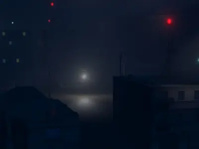 Helicopter Skyscraper Western City Low-poly 3D model