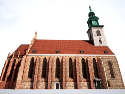 Church Saint Mary Low-poly 3D model