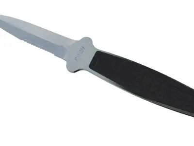 Low Poly Stainless Steel Tactical Combat Knife  Low-poly 3D model