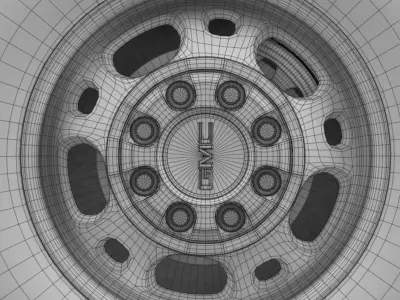 GMC Sierra 2500HD 2wd crew 2009 wheel 3D model