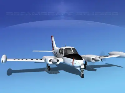 Cessna U-3B Blue Canoe V11 3D model