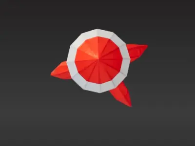 Low-Poly Rocket Free low-poly 3D model