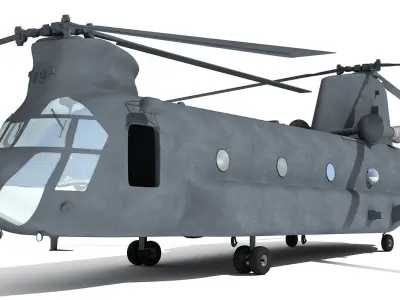 Military Chinook Helicopter 3D model