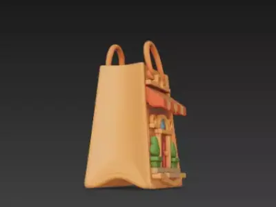 Black Friday Shopping Bag Building 3D Model 3D print model