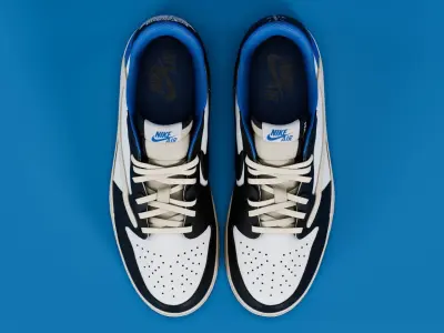 Fragment x Air Jordan Military Blue Low-poly 3D model