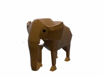 Elephant Cartoon Low-poly 3D model