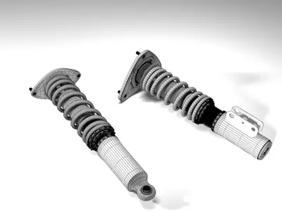 BC Racing Coilover 3D 3D model