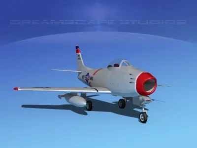 North American F-86 Sabre Jet V09 NEV ANG 3D model