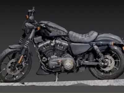 3D model of a motorcycle Low-poly 3D model