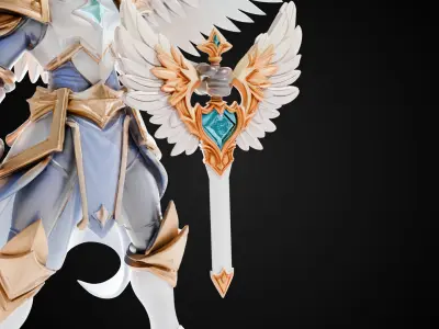 Stylized Sword - Paladin Sword Radiant Oath - Game Ready 3D model