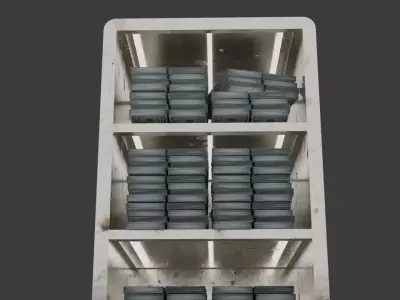 Rusty Steel Safe with Cash Interior Game Ready 3D Asset 3D model