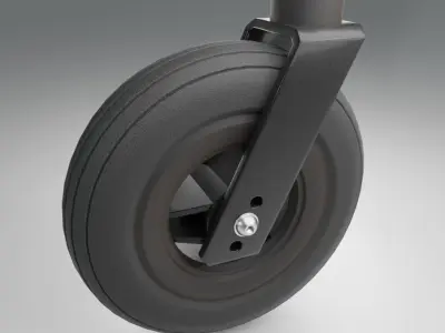 Wheelchair small front wheel 2 with procedural PBR material 3D model