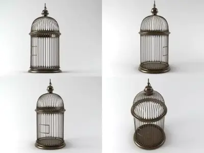 Birdcage four different bird cages 3D model