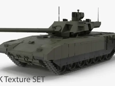 T-14 Armata Green Clean No Logo Low-poly 3D model