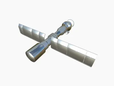 Satellite C08 Aluminum - SciFi Space Design Low-poly 3D model