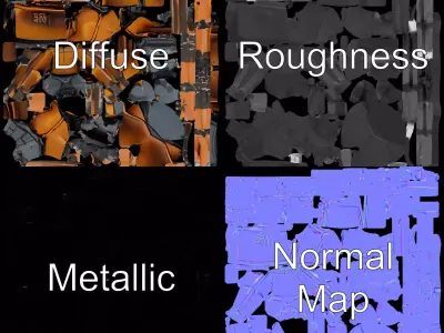 Copper Beetle model pack Low-poly 3D model