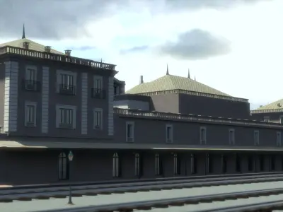 Railway station 1910 - Bratislava Slovakia exterior interior 3D model
