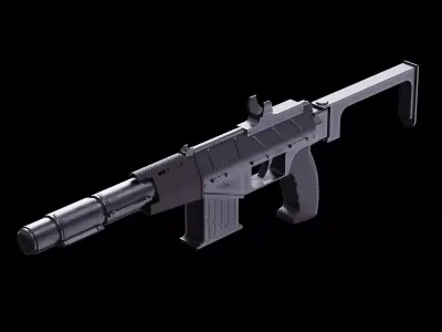 Ass Valt Gun Low-poly 3D model