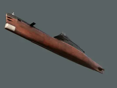 Project 665 Whiskey Long Bin submarine Low-poly 3D model