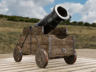Old Artillery Cannon 3D model