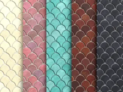 Materials 6- Fish scale tiles PBR Texture