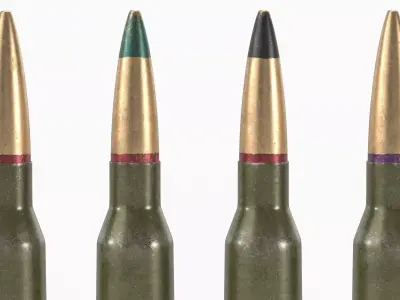 Soviet or Russian Cartridges 5-45x39 3D model