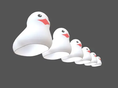 Matryoshka Duck Decoration V1 004 Low-poly 3D model