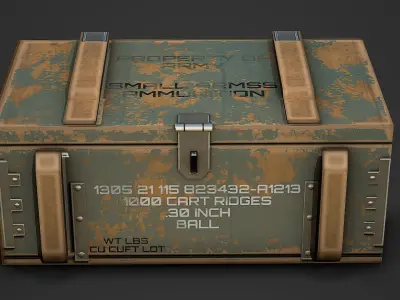 Ammo Crate 01 Low Poly Mobile Ready Low-poly 3D model