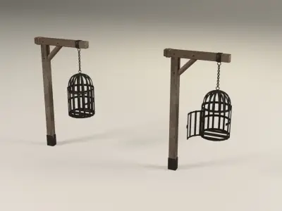 Suspended cage Low-poly 3D model