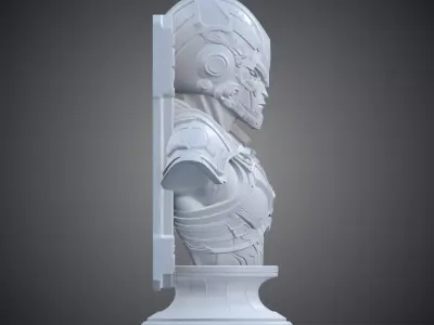Sci-Fi Cyber Warrior Bust Ornate Statuette PM-396 3D print model