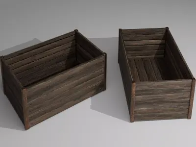 Wooden Crate Low Poly Game Ready Free low-poly 3D model