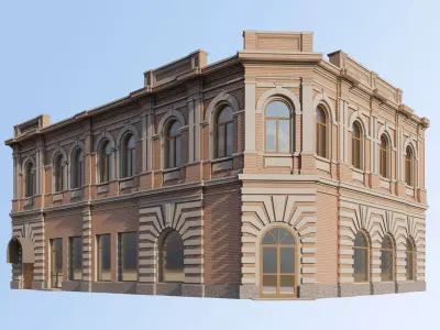 classic historic house on the street 3D model