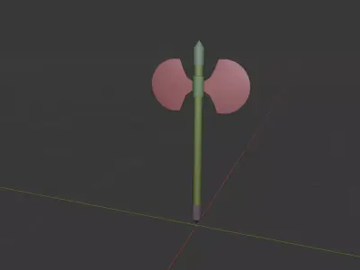 Stylized Medieval Battle Axe - Game Ready Low-poly 3D model