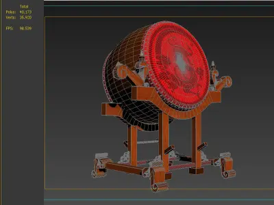 War Drum military drum Shengtang drum gongs and drums 3D model 3D model
