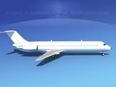 Douglas DC-9-40 Unmarked 1 3D model