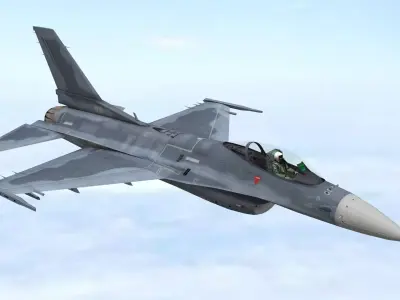 Fighter Jet Flying In Sky Plane V09 Low-poly 3D model