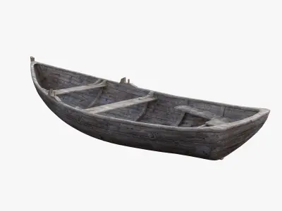 Old Boat Low-poly 3D model