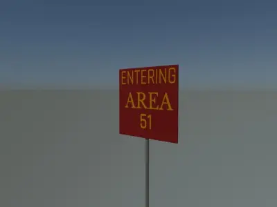 Area 51 sign Free low-poly 3D model