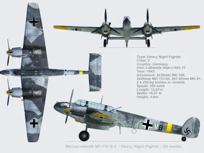 Messerschmitt Bf 110G-3 3D model