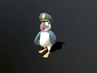 Atlantic Puffin Low-poly 3D model